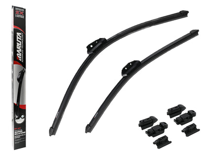 MARUTA windshield wiper SET 24" / 19" for windshield, aerodynamically optimized wiper blades made of water-repellent silicone with multi-platform adapter - pearl effect for streak-free visibility - Bild 1