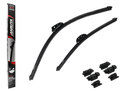 MARUTA windshield wiper SET 24" / 18" for windshield, aerodynamically optimized wiper blades made of water-repellent silicone with multi-platform adapter - pearl effect for streak-free visibility - Bild 1