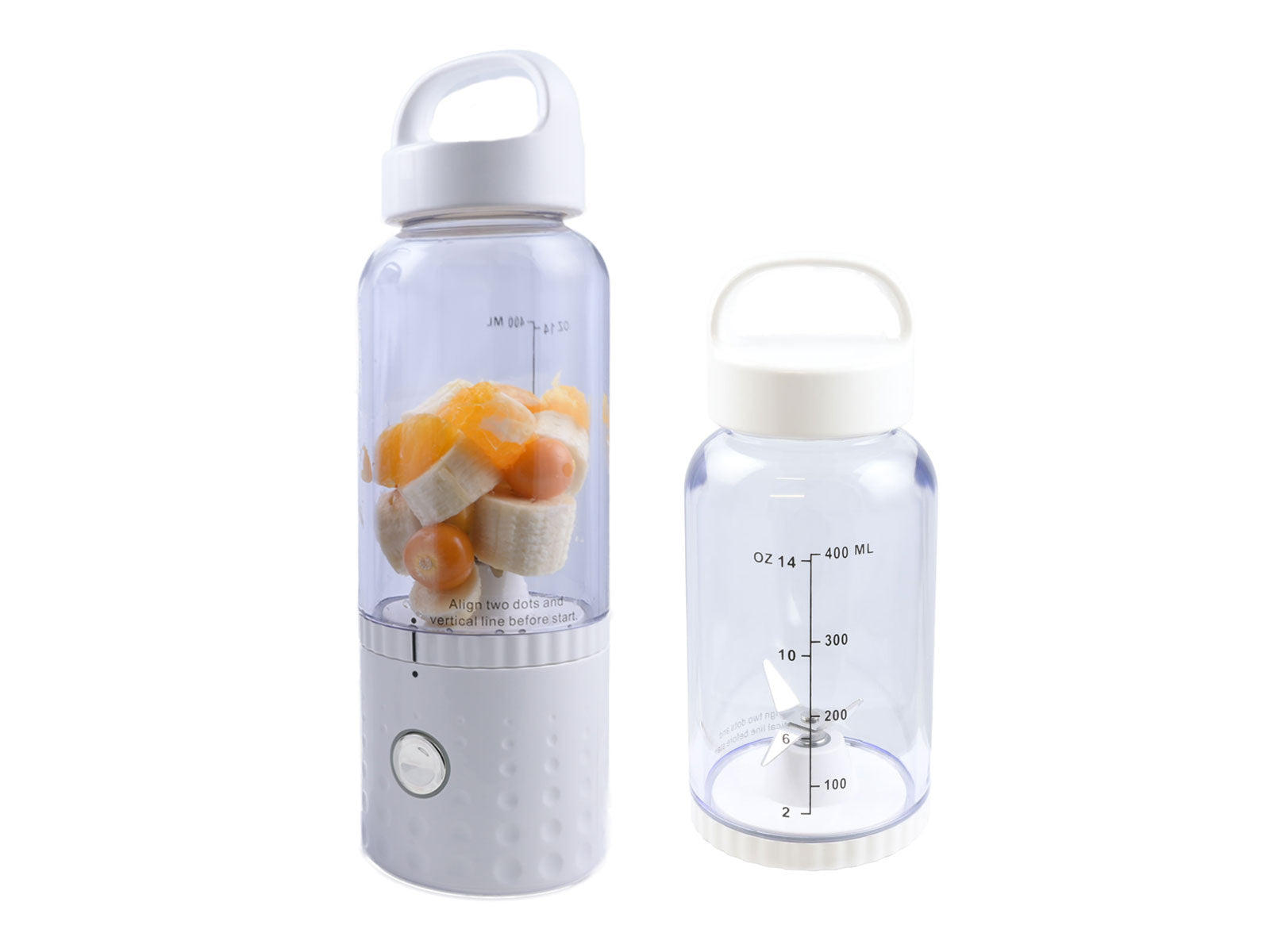 vitaliano portable Smoothie Maker to go in bundle with extra bottle, 500ml, USB, dishwasher-safe, lightweight mixer for freshness on the go - Bild 1